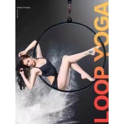 Rings Fitness Aerial Hoop 33"(85cm) 32mm Width for Yoga Exercises Aerial Lyra Hoops include Accessories