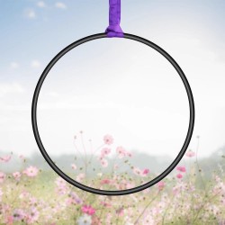 Rings Fitness Aerial Hoop 33"(85cm) 32mm Width for Yoga Exercises Aerial Lyra Hoops include Accessories