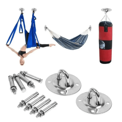 1Set Heavy Duty Swing Hooks Hammock Wall Mount Anchor Hooks Ceiling Hook with 4 Screws Aerial Yoga Sandbag Swing Gym Accessories