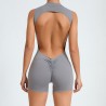 Hollow Backless Gym Bodycon Short Jumpsuit Playsuit Women One Piece Sport Outfit Yoga Romper Sexy Fitness Overalls Raises Butt